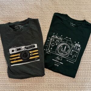 Lot of 2 Banana Republic Camera Graphic T-shirts